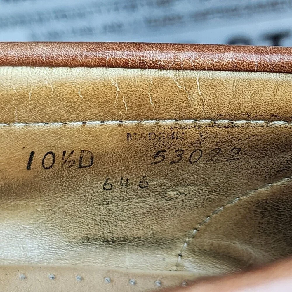 Stubbs and Wootton Palm Beach Brown Leather Boat Shoes Mens Size 10.5 D USA Made